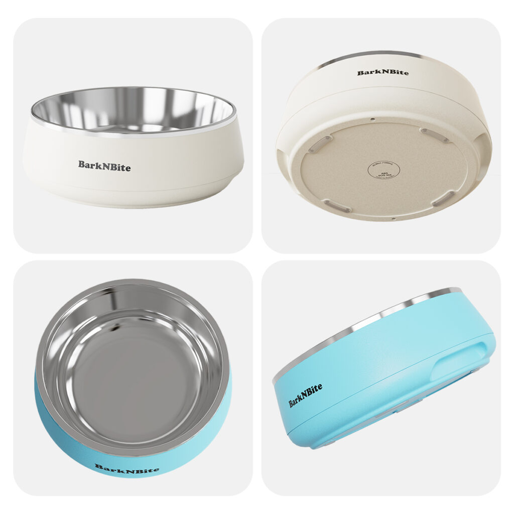 BarkNBite stainless steel pet bowl 1300ml Multi-angle view