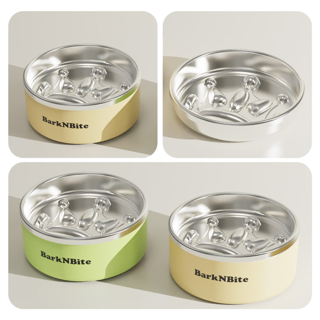 Pet slow feeder bowl Multi-angle view