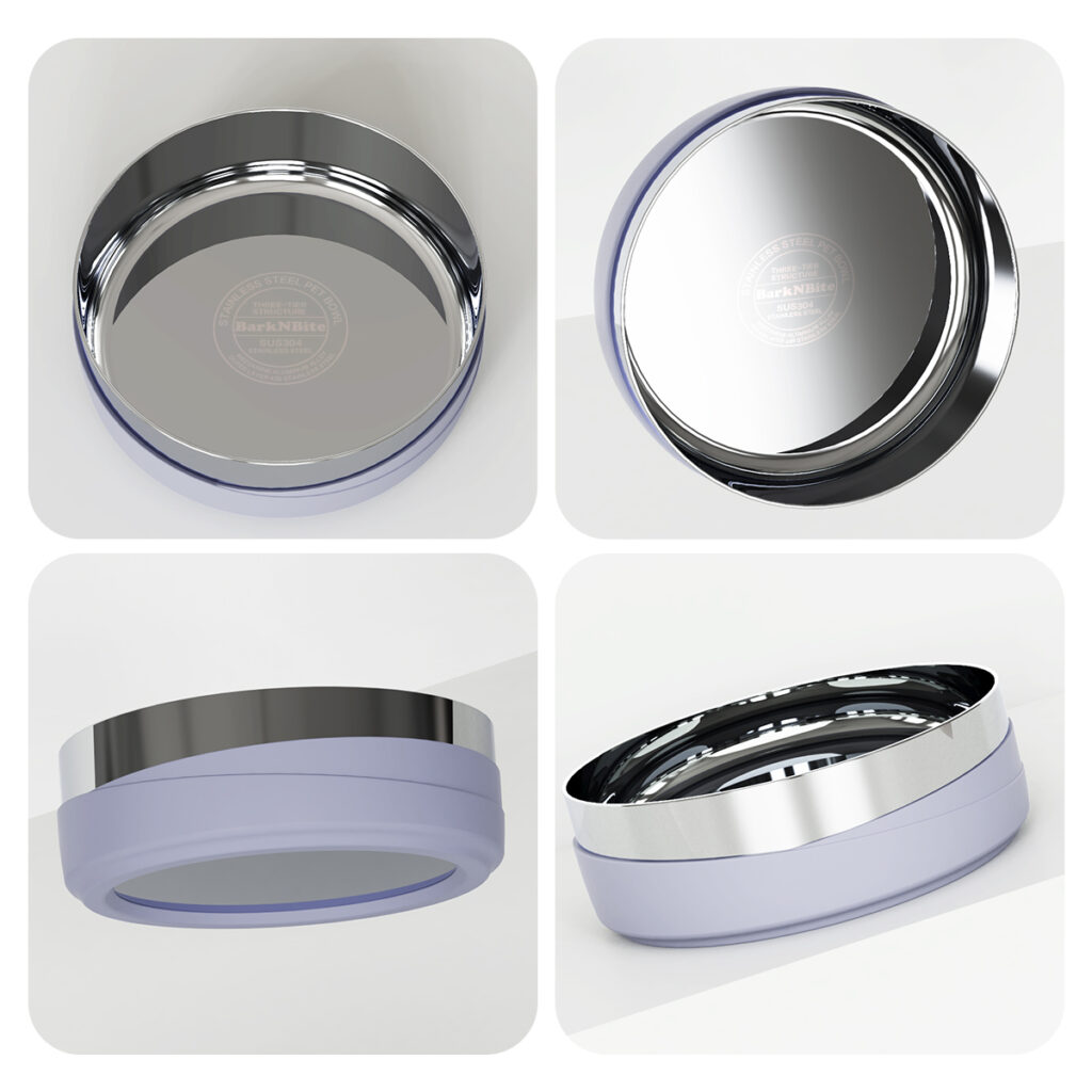 Three-layer composite weighted pet bowl Multi-angle view