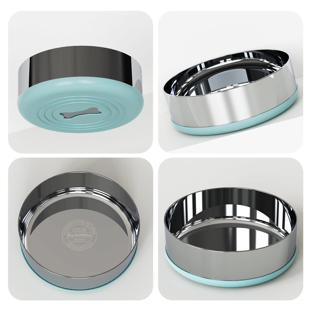 Three-layer composite weighted pet bowl Multi-angle view