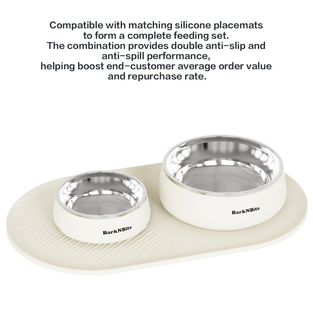BarkNBite stainless steel pet bowl 1300ml Unique Original Design