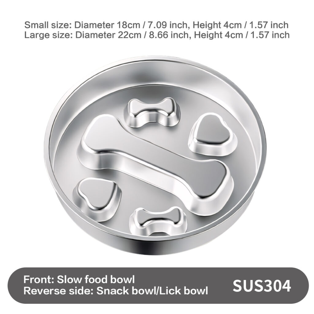 304 stainless steel pet slow feeder bowl weight