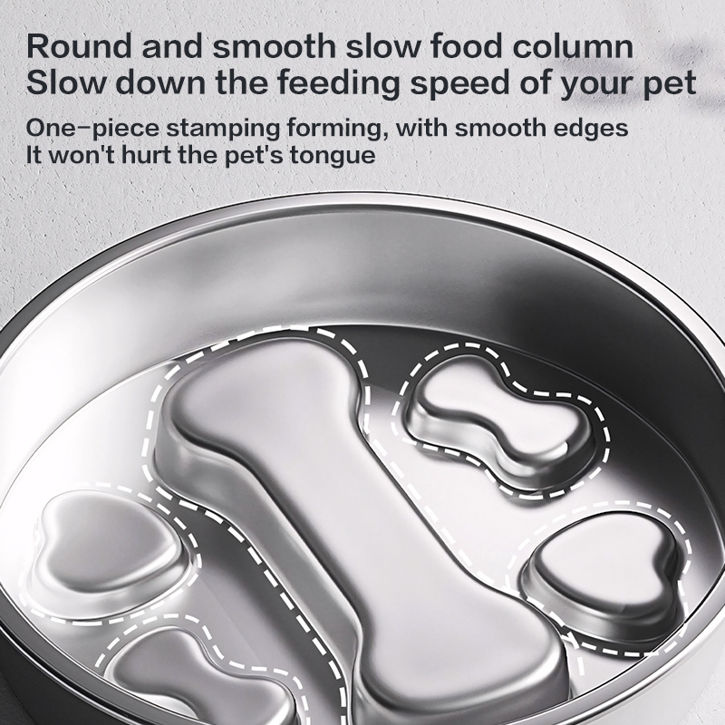 304 stainless steel pet slow feeder bowl