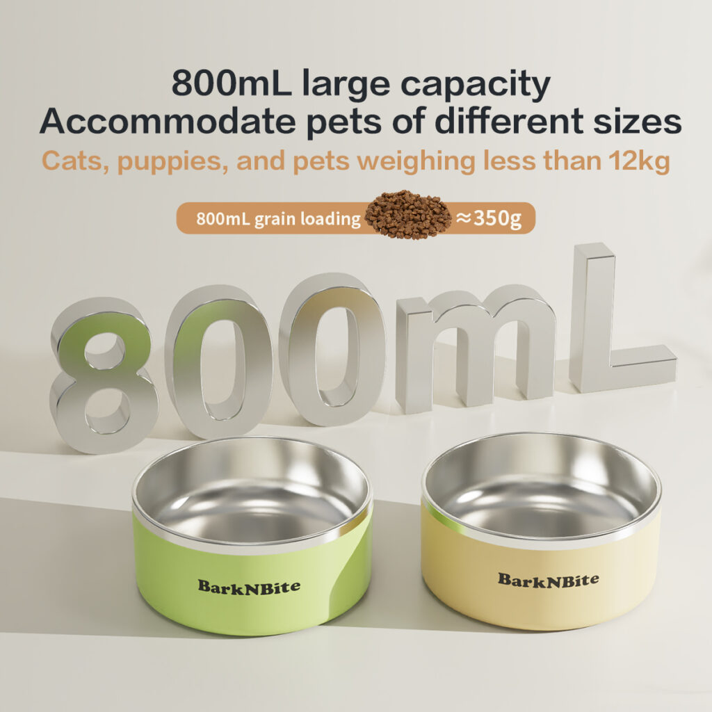 800ml 304 stainless steel pet bowl