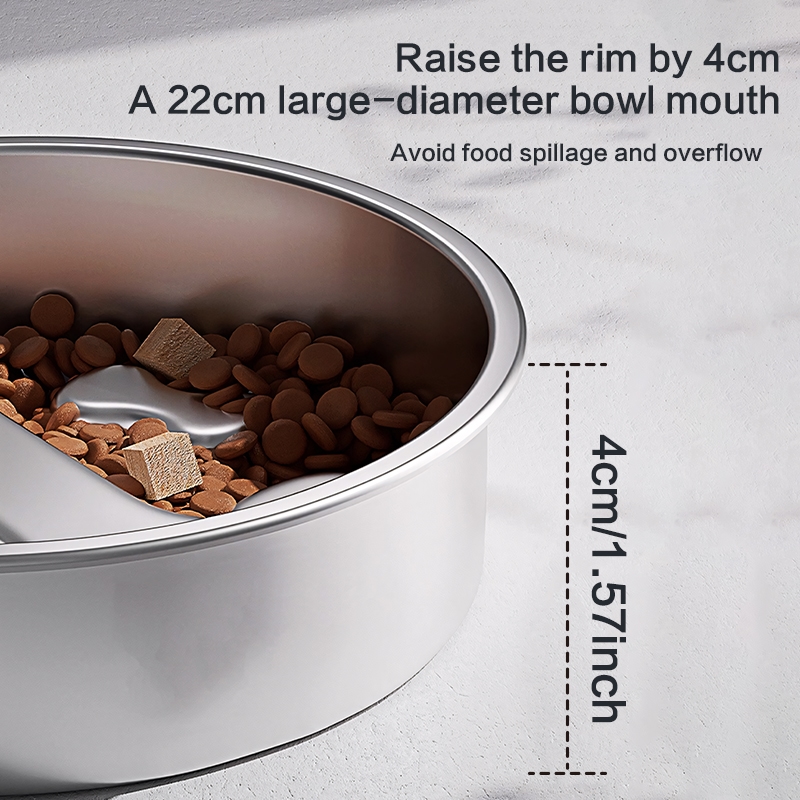 304 stainless steel pet slow feeder bowl