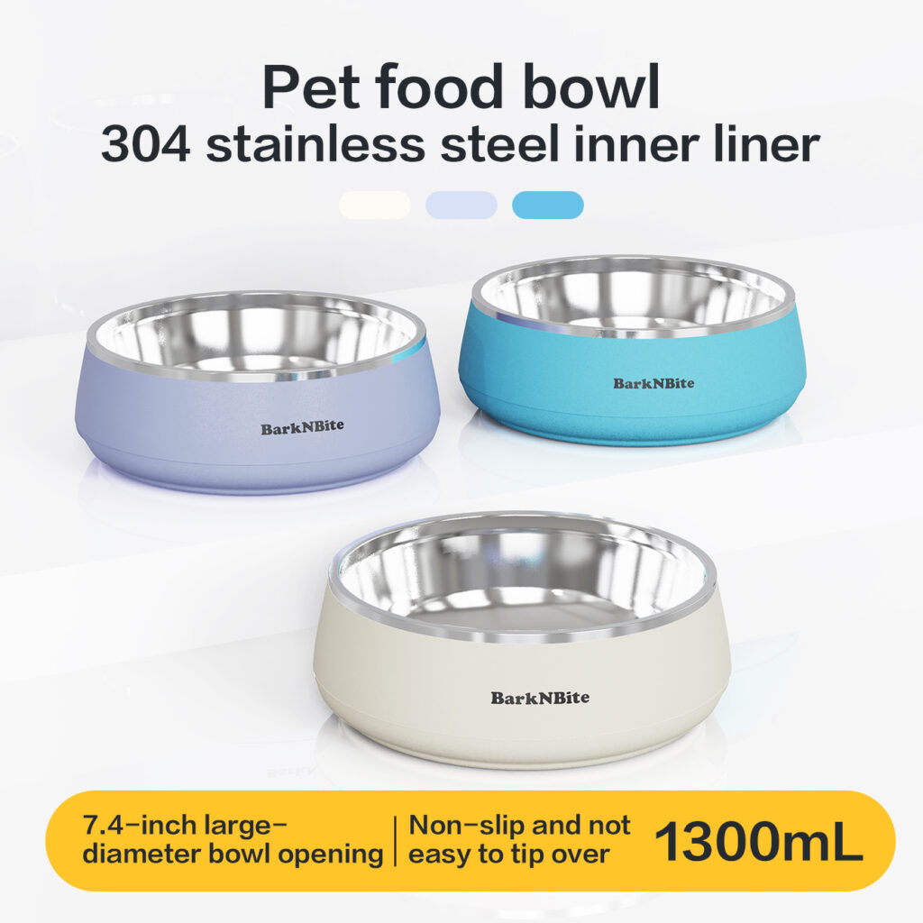 BarkNBite stainless steel pet bowl 1300ml